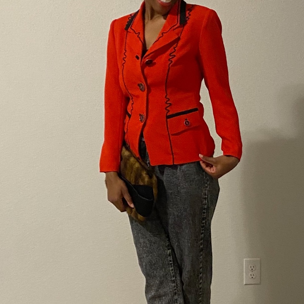 Vintage red and black blazer